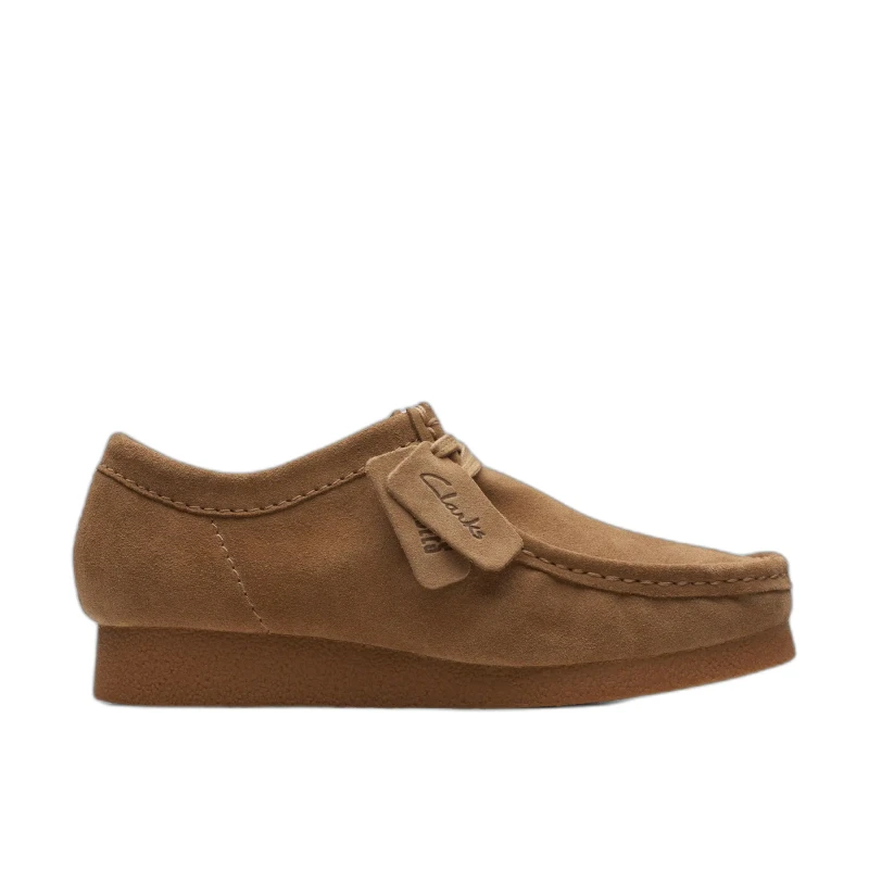 Image of Clarks Wallabee Evo Suede Mens Lace Up Shoes - Dark Sand - Size:UK 7.5