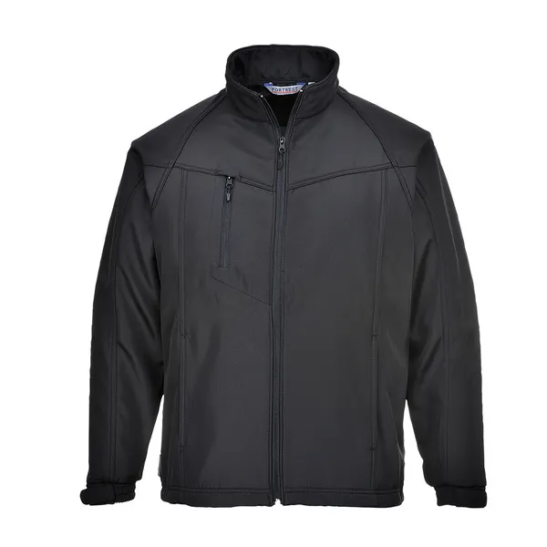 Image of Portwest Oregon Mens Softshell Jacket TK40BKRS Colour: Black