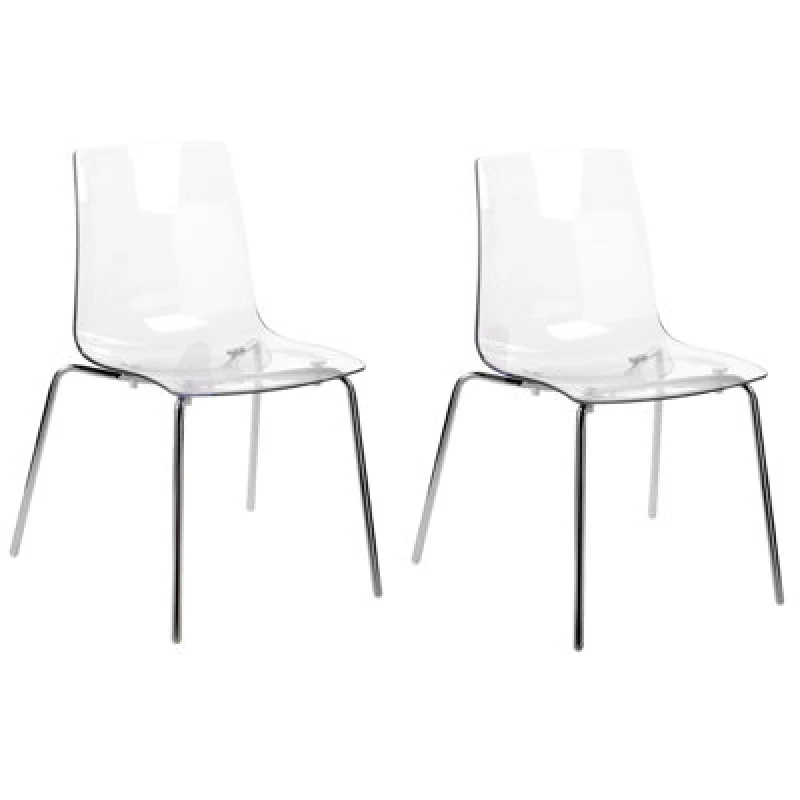 Image of Beliani Set Of 2 Dining Chairs Silerton Transparent