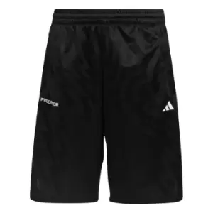 Image of adidas Football-Inspired Predator Shorts Kids - Black / App Solar Red / White