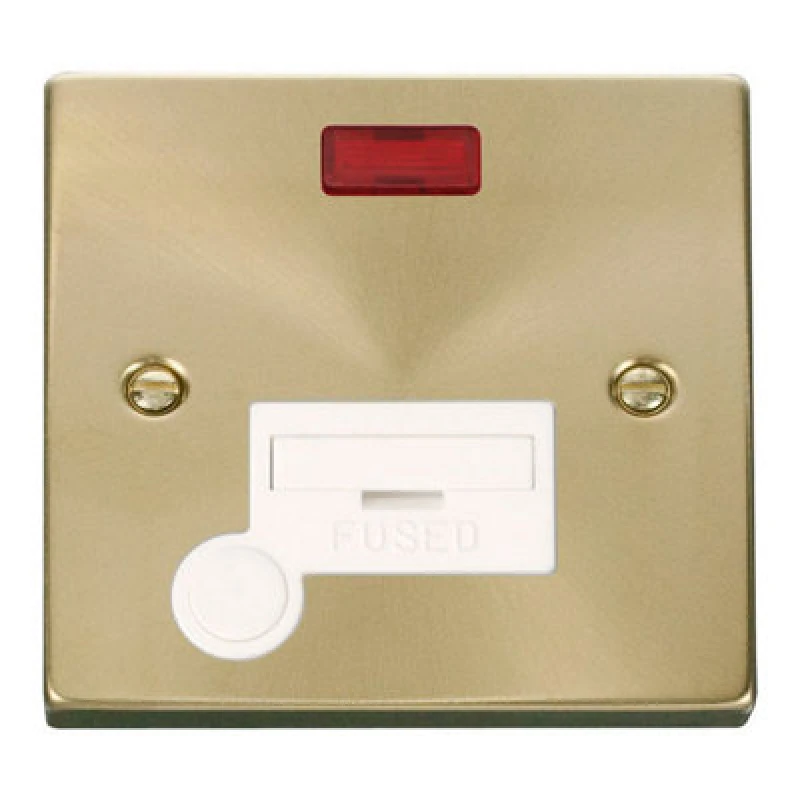 Image of SE Home Satin / Brushed Brass 13A Fused Connection Unit With Neon With Flex Gold unisex