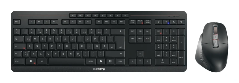 Image of Cherry CHERRY Stream desktop ultimate keyboard Mouse included Home/Office USB + RF Wireless + Bluetooth QWERTZ German Black JD-8570DE-2