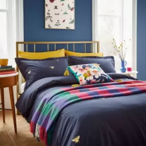 Image of Joules Bee Embroidered Single Duvet Cover Set, Navy