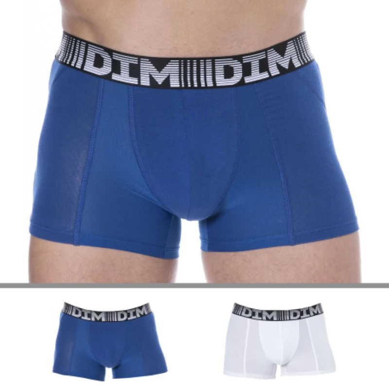 Image of DIM 2-Pack 3D Flex Air Boxer Briefs - Steel Blue - White S
