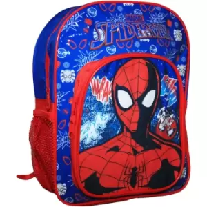 Image of Childrens/Kids Deluxe Backpack (One Size) (Navy/Red) - Spider-man
