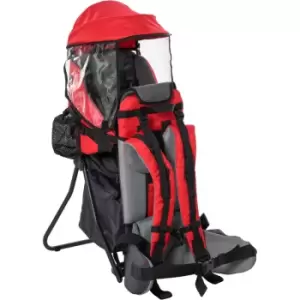 Image of Baby Backpack Carrier Hiking Child Ergonomic w/ Rain Cover 6 - 36 Months Red - Homcom