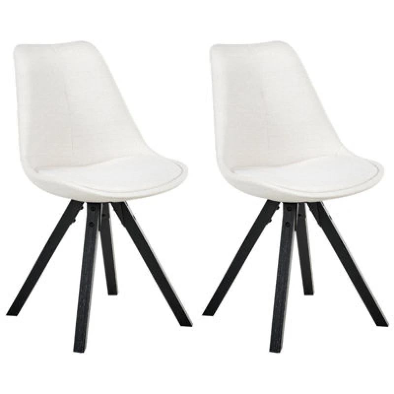 Image of Beliani Set Of 2 Dining Chairs Hedley Fabric Light Beige