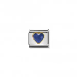 Image of Nomination Composable Classic Faceted Zirconia Gold Blue Link 030610/007