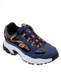 Image of Skechers Boys Stamia Cutback Trainers - Navy