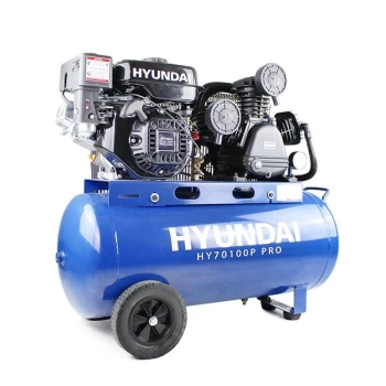 Image of Hyundai 90 Litre Air Compressor, 10.7CFM/145psi, Petrol 7hp HY70100P