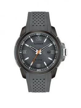 Image of Citizen Eco-Drive Grey Date Dial Grey Silicone Strap Mens Watch