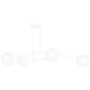 Image of Emibig Halldor White Globe Ceiling Light with White Glass Shades, 4x E14