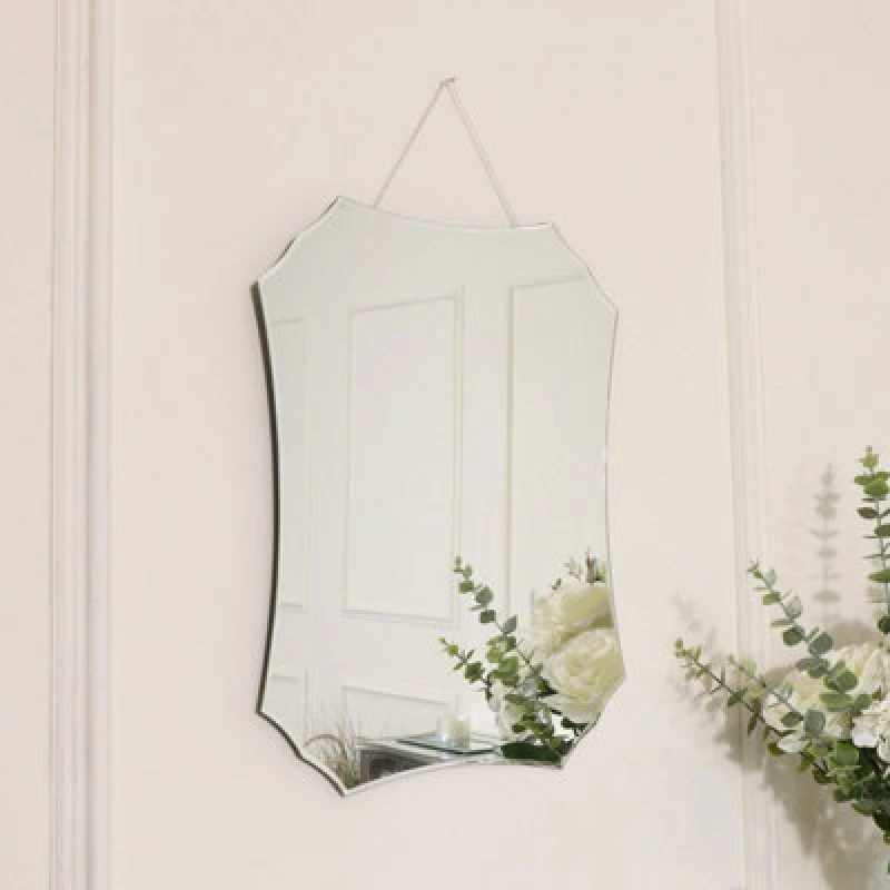 Image of Melody Maison Deco Frameless Bevelled Wall Mirror 38cm X 50cm Clear
