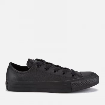 Image of Converse Chuck Taylor All Star Leather Ox Plimsolls, Black, Size 5, Women