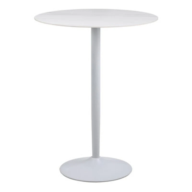 Image of Furniture To Go Malta Round Bar Table In Ceramic White