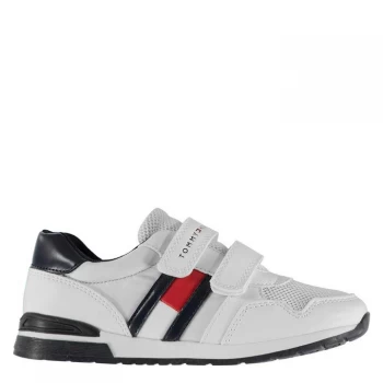 Image of Tommy Hilfiger Logo Strap Trainers - Wht/Bl X336