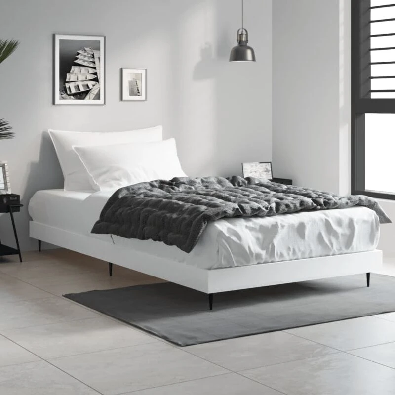 Image of VIDAXL Bed Frame without Mattress White 90x190cm Single Engineered Wood Vidaxl 8720845797867