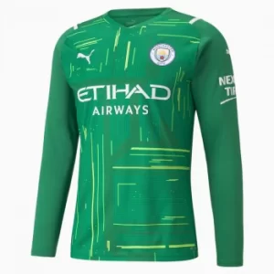 Image of PUMA Man City Goalkeeper Replica Long Sleeve Mens Jersey, Amazon Green/Green Gecko, size Small, Clothing
