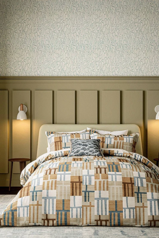 Image of Harlequin 'Monolith' Cotton Duvet Cover Set Size: King Multicolor Unisex King