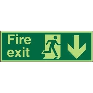 Image of Stewart Superior PSP124SRP Screw Plastic Sign 450x150 Fire Exit