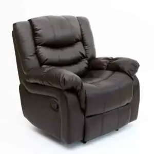 Image of Seattle Leather Recliner Chair Armchair - Brown