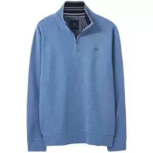 Image of Crew Clothing Mens Classic Half Zip Knit Sweater Atlantic Marl Medium