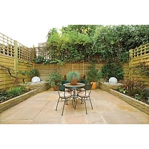 Image of Marshalls Antique Alverno Golden Sand Mixed Size Paving Patio Pack 15.5 m2