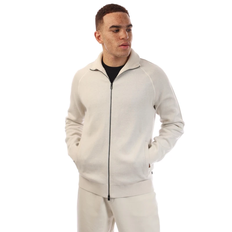 Image of Boss Mens H Domico Knitted Top Open White male L