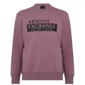 Image of Armani Exchange Textured Logo Sweatshirt - Purple