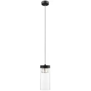 Image of Zumaline Gem Slim Pendant Ceiling Light, Matt Black, 1x G9