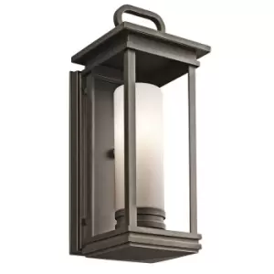 Image of South Hope 1 Light Medium Outdoor Wall Lantern Bronze IP44, E27
