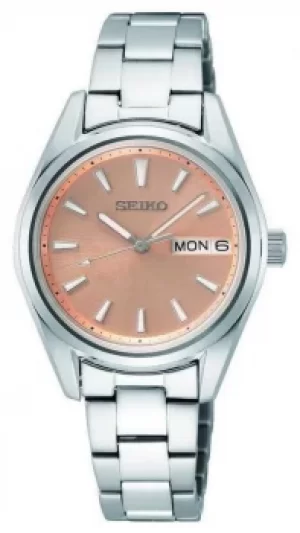 Image of Seiko Womens Quartz Stainless Steel Bracelet Rose Gold Dial Watch