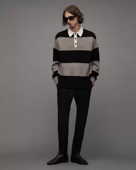 Image of AllSaints Jax Oversized Polo Jumper