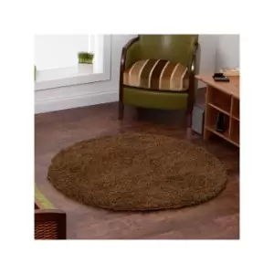 Image of Vista 2236 Shaggy Round Rug, Beige, 133 x 133cm - Think Rugs