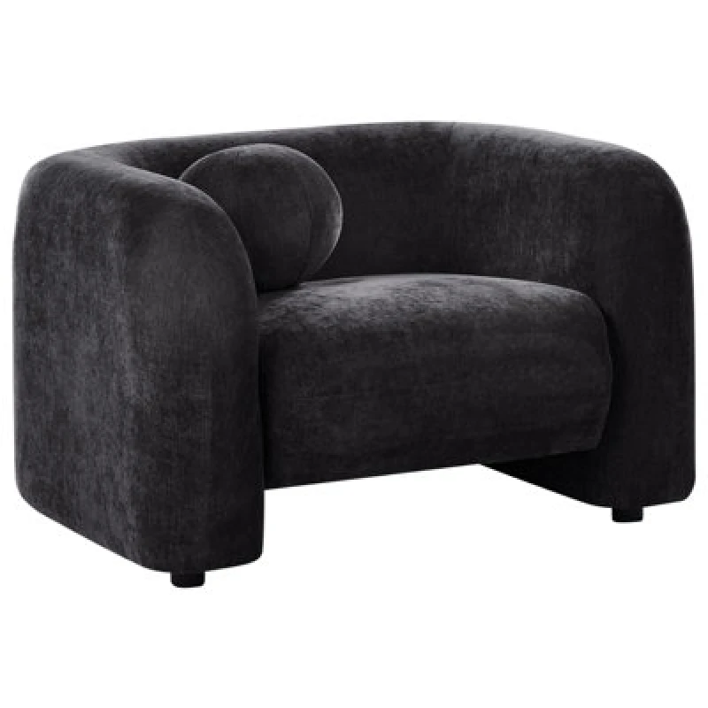 Image of Beliani Modern Fabric Armchair Black Leiren