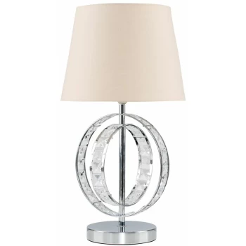 Image of Rothwell Acrylic Jewel Double Hoop Table Lamp - Beige - No Bulb