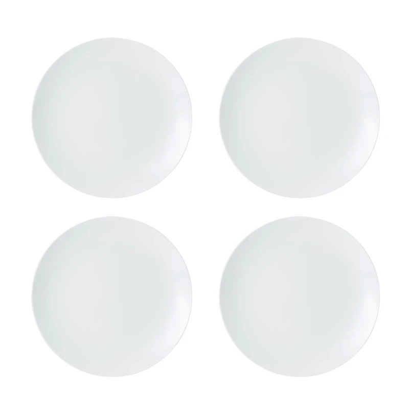 Image of Mikasa Set of 4 White Porcelain Dinner Plates