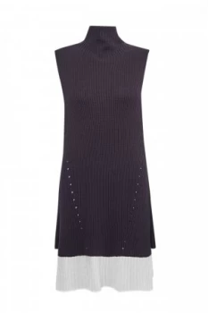 Image of French Connection Tie Detail Mozart High Neck Jumper Blue