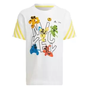 Image of adidas x Disney Mickey Mouse T-Shirt Kids - White / Impact Yellow