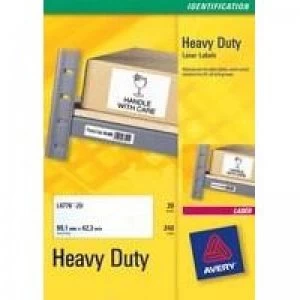 Image of Avery Laser Label H/duty 24/sht 20/pk Wh