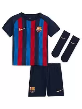 Image of Nike Barcelona Infants 22/23 Home Kit, Blue, Size 3-6 Months