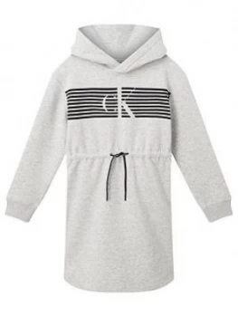 Image of Calvin Klein Jeans Girls Striped Hooded Dress