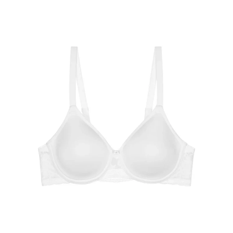 Image of Triumph Modern Lace + Cotton Bra White Women 34B;36B;38B;34C;36C;38C;34D;36D;38D