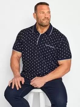 Image of BadRhino Tipped Paisley Polo, Blue, Size 3XL, Men