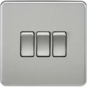 Image of MLA Knightsbridge 10AX 3 Gang 2-Way Switch Brushed Chrome - SF4000BC