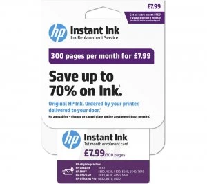 Image of HP Instant Ink Enrollment card 300 pages per month