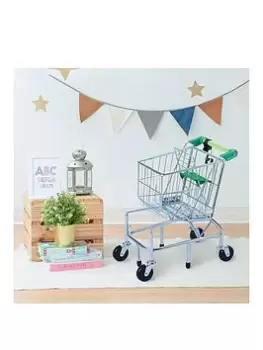 Image of Teamson Kids Supermarket Happy Shopping Cart - Green