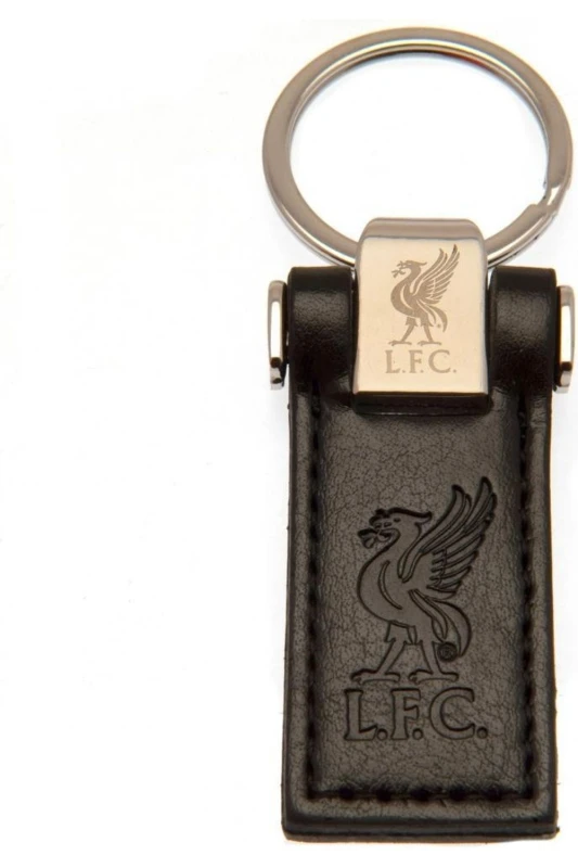 Image of Liverpool FC Leather Keyring in Black Unisex One Size