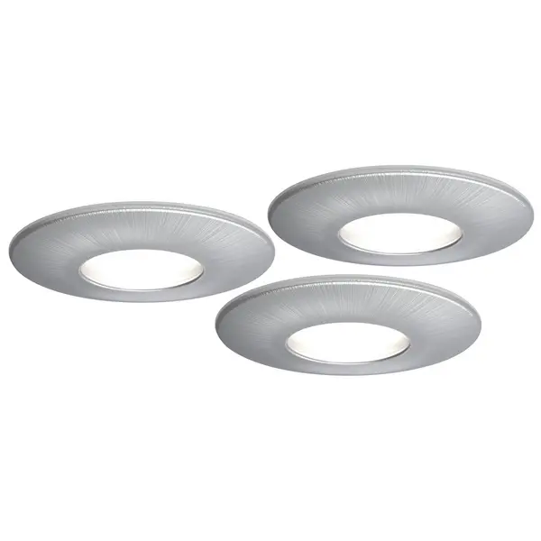 Image of 4lite 4lite WiZ Connected Fire-Rated IP20 GU10 Smart LED Downlight - Satin Chrome (Pack of 3) 4L1/2215X3