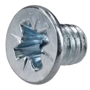 Image of R-TECH 337073 Pozi Countersunk Machine Screws BZP M4 6mm - Pack Of 100